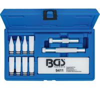 Ausbeul-Werkzeug-Satz - 12-teilig - Gegenhalteplatten, Alugriffe und Köpfe - im Kunststoffkoffer