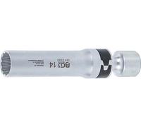 BGS 2390 Zündkerzen-Gelenkeinsatz Zwölfkant mit Haltefeder Antrieb Innenvierkant 10 mm (3/8") SW 14 mm