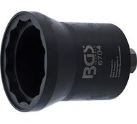 BGS 6704 | Achsmuttern-Schlüssel | Zwölfkant | für Mercedes-Benz | SW 95 mm | Länge 155 mm | Außendurchmesser 125 mm | Antrieb Außensechskant 36 mm | Hand- und Schlagschrauberbetrieb