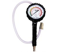 BGS 3242 | Druckluft-Reifenfüllpistole | 0-12 bar | Reifenfüllmessgerät | Druckmanometer Ø 80 mm | 0,1 bar Schritte | Schlauchlänge 540 mm