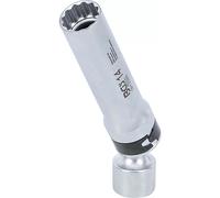 BGS 2390 Zündkerzen-Gelenkeinsatz Zwölfkant mit Haltefeder Antrieb Innenvierkant 10 mm (3/8") SW 14 mm