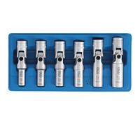 BGS Universal Glühkerzen-Gelenkschlüssel-Satz, Sechskant | Antrieb Innenvierkant 10 mm (3/8") | SW 8 - 16 mm | 6-tlg. (Werkzeuge für Motor einschließl