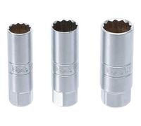 "BGS Zündkerzen-Einsatz-Satz Zwölfkant Antrieb Innenvierkant 10 mm (3/8\") SW 14 - 16 - 18 mm 3tlg. - 6858"