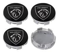 BIESL 4 Stück Nabendeckel für Peugeot GT Line 508 5008 3008 208 2008 308 206 307 106 108 306, 60mm Radnabenkappen Felgendeckel Felgenkappen Wasserdicht Schlagfest Nabenkappen Zubehör