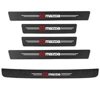 BIESL 5 Stück Auto Einstiegsleisten Schutz für Mazda 2 3 6 CX-3 CX-30 CX-5 CX-50 CX-60 CX-7 MX-5 MX-30, Verschleißfest Auto Einstiegsleisten Schutz Folie Kohlefaser Trunk Door Sill Strip,A