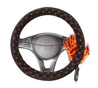 Big Ant 38cm d. Lenkradheizung mit Zigarettenanzünder Beheizbare Auto Lenkradabdeckung,Lenkradhülle 12V, Lenkrad Abdeckung,Universal,Winter,Für Meisten Auto, SUV, LKW,14-15 Zoll -ROT