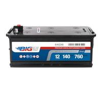 BIG Premium 64036 LKW Batterie 12V 140Ah 760A/EN - Starterbatterie für Nutzfahrzeuge, Traktor & Baumaschinen - Wartungsfrei, Gefüllt & Geladen, Rüttelfest