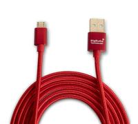 BigBuild Technology RED 3-Meter vergoldetes USB-Kabel für TomTom GO Basic/Classic/Discover/Expert, Essential/Essential 6, Live 820/825, Premium/Premium X, Professional 6250 Sat Nav