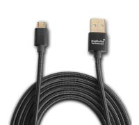 BigBuild Technology SCHWARZ 2 Meter Gold-USB-Kabel für TomTom Rider 40/400, 420/450, 50/500/550, TomTom Pro 7100/8375, 9100/Truck 5250 Sat Nav