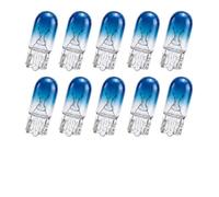 BIHEE Blau Standlicht Lampe 10 Stück T10 Halogen Lampe W5W 12V 5W 4300K Glassockellampe für Innenbeleuchtung, Parklicht, Kennzeichenbeleuchtung, Türbeleuchtung, Kofferraumbeleuchtung, Leselicht