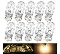 BIHEE Standlicht Lampe 10 Stück T10 Halogen Lampe W5W 12V 5W 4300K Glassockellampe für Innenbeleuchtung, Parklicht, Kennzeichenbeleuchtung, Türbeleuchtung, Kofferraumbeleuchtung, Leselicht