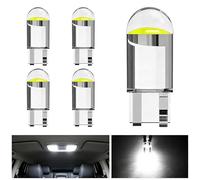 BIHEE Standlicht Lampe 5 Stück T10 Lampe W5W 12V 5W 6000K Diamond Weißlicht Glassockellampe für Innenbeleuchtung, Parklicht, Kennzeichenbeleuchtung, Türbeleuchtung, Kofferraumbeleuchtung, Leselicht