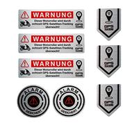 BIKE-label Anti Diebstahl Sticker 8 Stück edle GPS Alarm Aufkleber für Motoroller Handy Laptop X900272