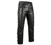 Biker Lederhose mit Schnallen Bikerjeans Lederjeans Motorrad Lederhose (33)