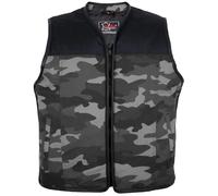 Biker Weste Textil Grau Camo Tarn Motorradweste Textilkutte Kutte Camouflage