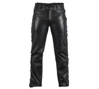 Bikerjeans Lederhose Lederjeans 5 Pocket Jeans Biker geschnürt Leder MDM812