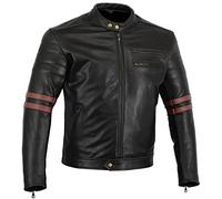 Bikers Gear, Motorrad-Lederjacke „The Rocker“, Schwarz, Café-Racer-Jacke, CE-Vestärkung, PU-verstärkt, Größe: XXL, CE1621-1
