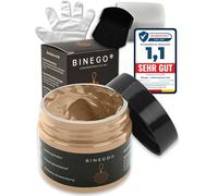 Binego® Leder Reparatur Set & Kunstleder Reparaturset | Lederreparatur Flüssigleder Lederfarbe Reparieren Aufbereitung | Farbe Beige