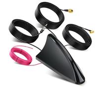 Bingfu Auto Haifischflossen Antenne Aktive FM DAB GPS GNSS Kombiantenne | Dachantenne 28 dB LNA, 9-16 V, 5 m Kabel mit SMB/DIN/SMA Anschluss für Auto, Wohnmobil Navigation und Digitalradiosystemen