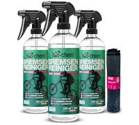 bio-chem Bremsenreiniger Spray 3x 750 ml für Auto, Motorrad und Fahrrad I Leistungsstarker Entfetter für Scheibenbremsen I Geeignet als Ketten-Reiniger, Motorreiniger und Fettlöser I Mit Menthol-Duft