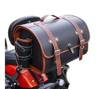 BIRNN Motorrad Topcase Für Vespa GTS GTV 250 300, Leder Motorrad Heckbox Motorradkoffer Topcase Wasserdicht Motorrad Top Box Reisen Für Lagerung Helm, D Black+Brown