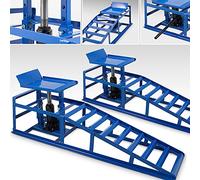 2 Auto PKW Auffahrrampen mit Wagenheber Wartungsrampe Hebebühne 2000kg