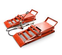 BITUXX 2 Stück hydraulik 2,7T Auto PKW KFZ Auffahrrampen Set mit Wagenheber hydraulisch Höhenverstellbar Wartungsrampe Hebebühne Rampe Auffahrrampe Auffahrbock Rot