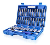 BITUXX 50 tlg. Stoßdämpfer Werkzeug Set Steckschlüssel Satz Domlager Dämpferschlüssel Federbein Schlüssel KFZ Auto