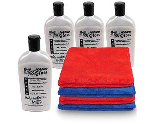 Bituxx Nano Gloss Politurset Autopolitur Politur Nanoversiegelung Autopflege Lackpflege Lackversiegelung Poliermittel Fahrzeugpflege Lackpolitur Nanolack Kfz Pflege mit 4x Bituxx Mikrofasertüchern