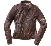 Black-Cafe London Amol Damen Motorrad Lederjacke, braun, Größe M