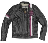Black-Cafe London Barcelona Motorrad Lederjacke, schwarz, Größe 52 für Männer