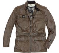 Black-Cafe London Kairo Motorrad Lederjacke, braun, Größe 56 für Männer