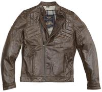 Black-Cafe London Philadelphia Motorrad Lederjacke, braun, Größe 54 für Männer