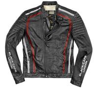 Black-Cafe London Seoul Motorrad Lederjacke, schwarz-weiss-rot, Größe 56 für Männer