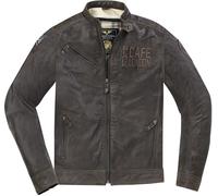 Black-Cafe London Sydney Motorrad Lederjacke, braun, Größe 52 für Männer