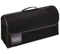 BLACK+DECKER Kofferraum Organizer - Auto Organizer 55 x 15 x 23 cm - Auto Zubehör Innenraum mit 1 Großem Fach und 2 Einstecktaschen - Mit Klettverschluss - Schwarz