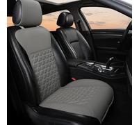 Black Panther 1 Stück Luxus PU-Leder Sitzbezug Auto Vordersitze, Kompatibel mit 95% Autos,Keine Sitzheizung, Keine Wärme (Limousine/SUV/Pickup/Van) - Grau