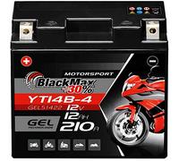 BlackMax Motorradbatterie 12V 12Ah 210A EN YT14B-4 | Wartungsfreie Gel Starterbatterie | Motorrad Tourer Quad & ATV Akku (Ersetzt 14Ah)