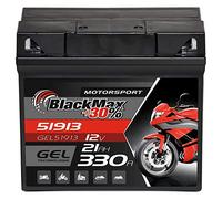 BlackMax Motorradbatterie GEL 51913 12V 19Ah 330A EN