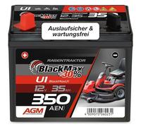 BlackMax Rasentraktor Batterie 12V 35Ah 350A Pluspol Links AGM-Technologie