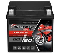 BlackMax YB9-B Motorrad GEL Batterie 12V 9Ah YB9-BS 50914 CB9-B GM9Z 12N9-4B-1