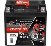BlackMax YTX20L-BS Motorradbatterie GEL 12V 20Ah 52014 82000 CTX20L-BS GTX20-BS