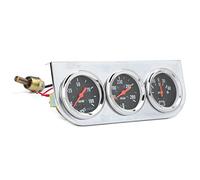 Blaihild 3-in-1-Set mit Drei Messgeräten, 12 V, Wassertemperatur, 130-280 F, Öldruck, 0-100 Psi, AMP-Messgerät -60 Bis 60 Für 4-6-8 Zylinder, Überwachung von Auto-, Boots- und LKW-Motoren, Schwarzes