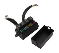 BLASHRD 12-V-Kfz-Sicherungsrelaiskasten, Vorverdrahteter Sicherungs- und Relaiskasten mit 4 Relais, 12-Wege-ATC/ATO-Sicherungen, Versiegelter 12-V-Relais-Sicherungskasten