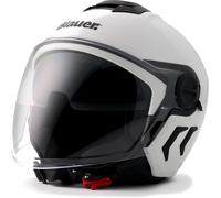 Blauer Demi Jet DJ-01 Monocolor Jethelm, weiss, Größe M für Männer