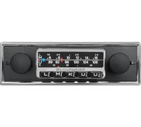 Blaupunkt Frankfurt Stereo, 1-DIN Autoradio, Oldtimer-Design mit schwarzer Metallfront und Chromrahmen, DAB+, Bluetooth, USB, Aux-Eingang, Lenkradfernbedienung, Sub-Out, 4x50Watt, 12v