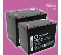Blei-Akkus Batterien für Seniorenmobil Dreirad Essen, 2 x 12V 77Ah AGM Zyklentyp