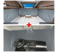 BREMER SITZBEZÜGE Blackout Gardinen Set kompatibel mit Mercedes Vito Viano W639 Kurz, Lang, Extra Lang ab 2003 - 2014 Sonnenschutz Camping Camper Zubehör Komplet-Set Gardinen Vorhang Blickdicht