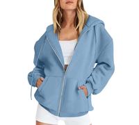 Blitzangebote des Tages Motorrad Hoodie Hoodie Y2K Damen Hoodie Mit Kapuze Sweater Damen Mit Reißverschluss Damen Sweatjacke Winter Hoddie Hoodies Für Damen (Himmelblau, M)