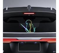 Blueshyhall Auto Scheibenwischer Aufkleber, Aufkleber Heckscheibe Fenster Auto Kinder, Aufkleber Scheibenwischer Hinten, Wischer Aufkleber Hund und Katze, Auto Aufkleber Tuning (Katze und Hund)